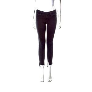 Frame Skinny Jeans Ankle in black with Raw edged hem.Perfect comfy jeans!Size 24